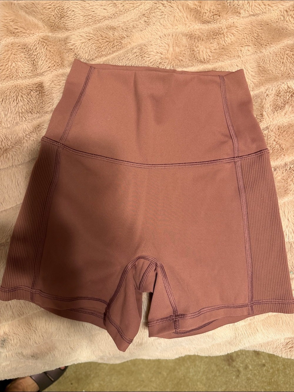 aerie High-Waist Gym /Workout Shorts in Dusty Mauve